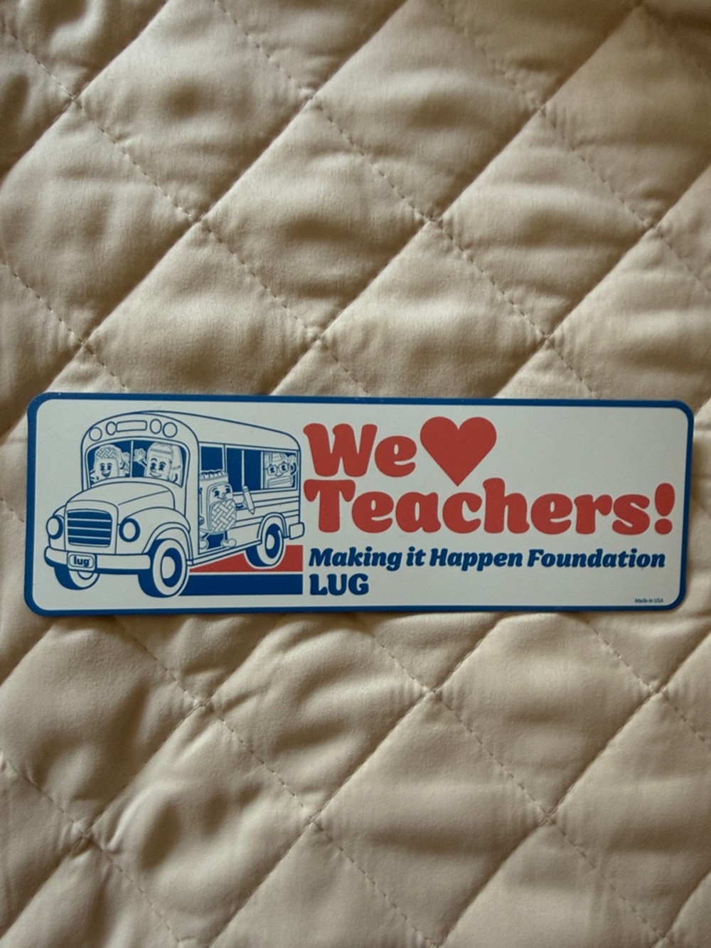 lug We ♥ Teachers! Magnet- red & blue